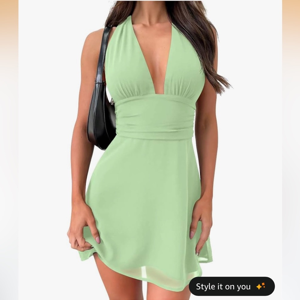 Chic Green Sleeveless Dress